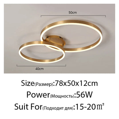 Modern Gold LED Circle Chandelier