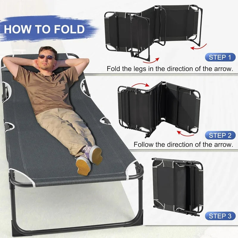 Folding Camping Cot with Mattress Outdoor
