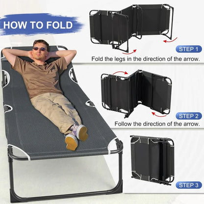 Folding Camping Cot with Mattress Outdoor