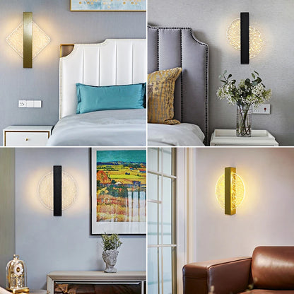 Luxury Acrylic Gold Foil LED Wall Sconce – 10W
