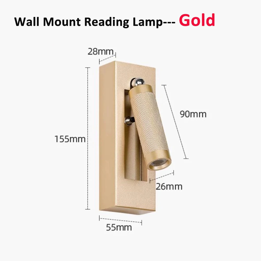 SANDIY Nordic Wall Sconce – Bedside Reading Lamp with Switch