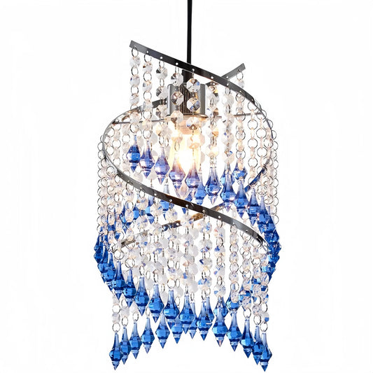 Smoked Tiered Spiral Chandelier Ceiling Pendant Light