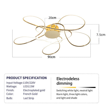 Modern LED Chandelier – Chrome/Gold Ceiling Light