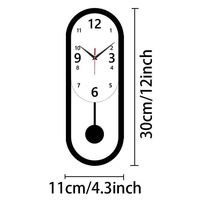 Silent Elliptical Swing Wall Clock