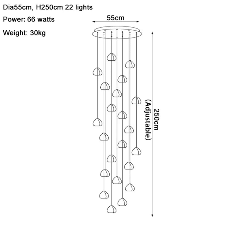 Crystal Water Drop LED Pendant Chandelier