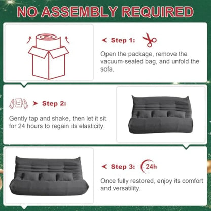 Large Bean Bag Chair with Memory Foam & Pillows
