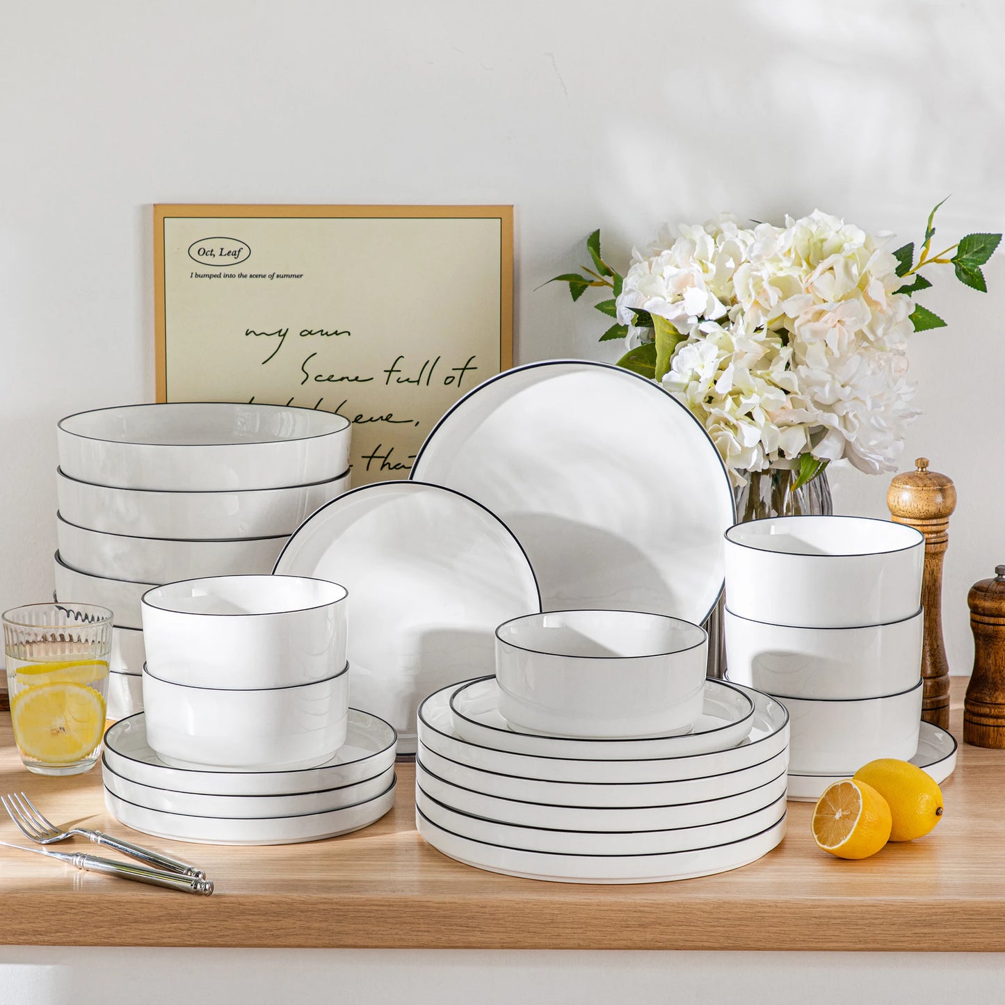 MALACASA Ceramic Plate Set