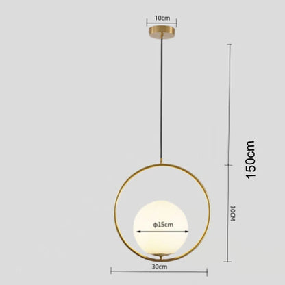 Nordic Glass Ball Pendant Light – Brass Black Hanging Lamp