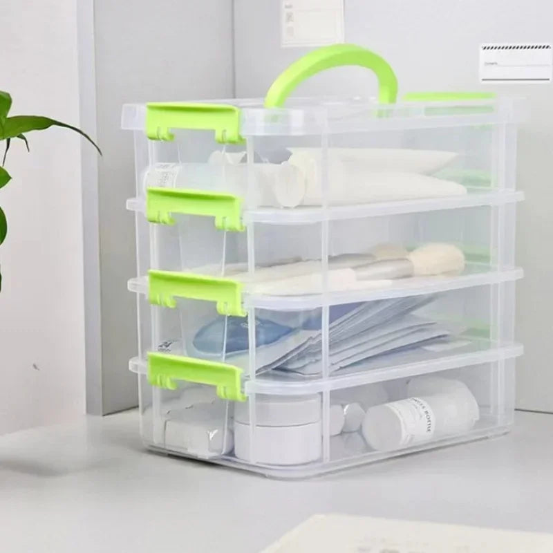 4-Tier Clear Plastic Storage Organizer Box