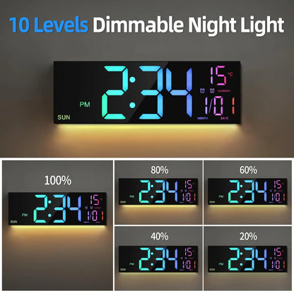 16.2" LED Digital Wall Clock with Remote