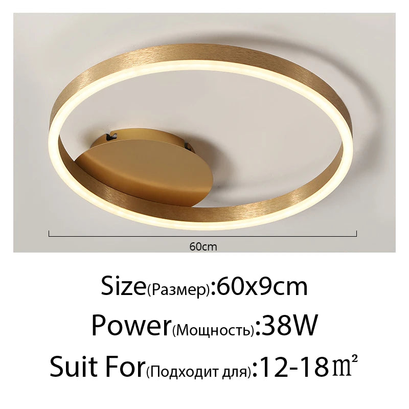 Modern Gold LED Circle Chandelier