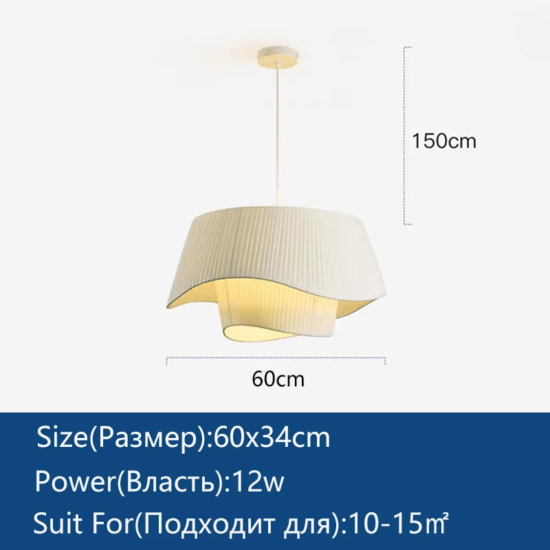 Nordic Cream Fabric Pendant Chandelier