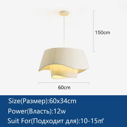 Nordic Cream Fabric Pendant Chandelier