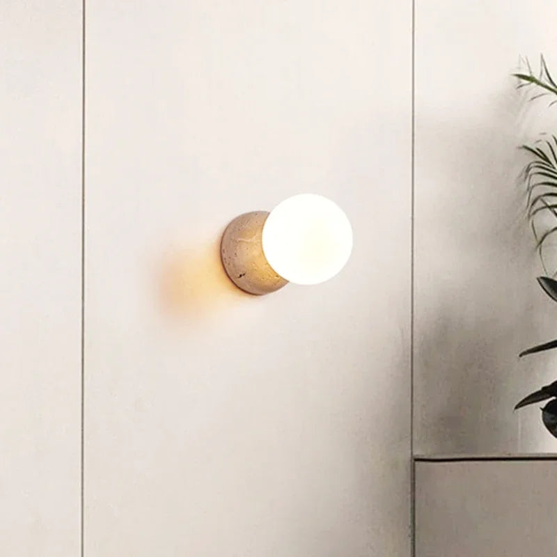 Cream Style Round LED Wall Lamp – Nordic Bedside Light