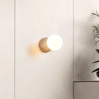 Cream Style Round LED Wall Lamp – Nordic Bedside Light