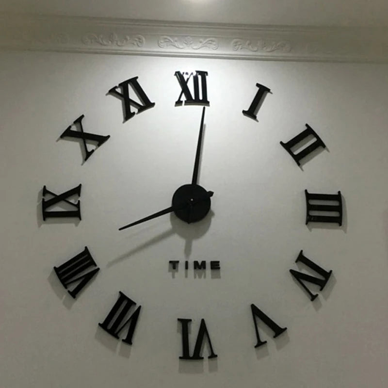 Large 3D DIY Mirror Wall Clock