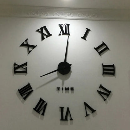 Large 3D DIY Mirror Wall Clock