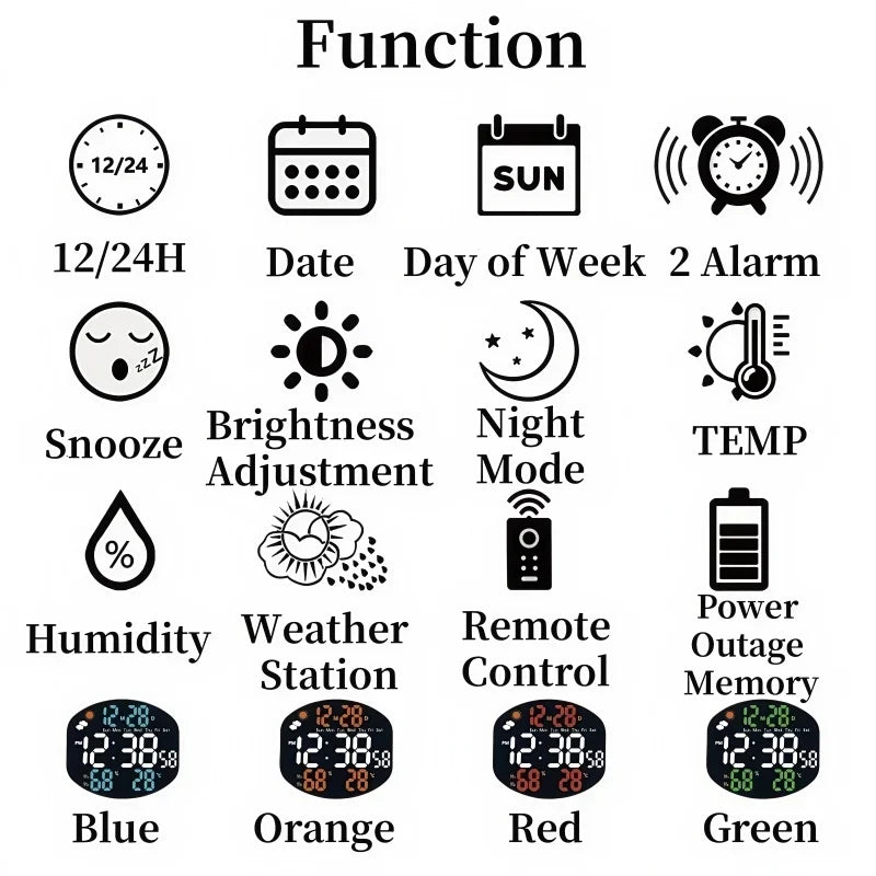 Digital Wall Clock with Weather Display