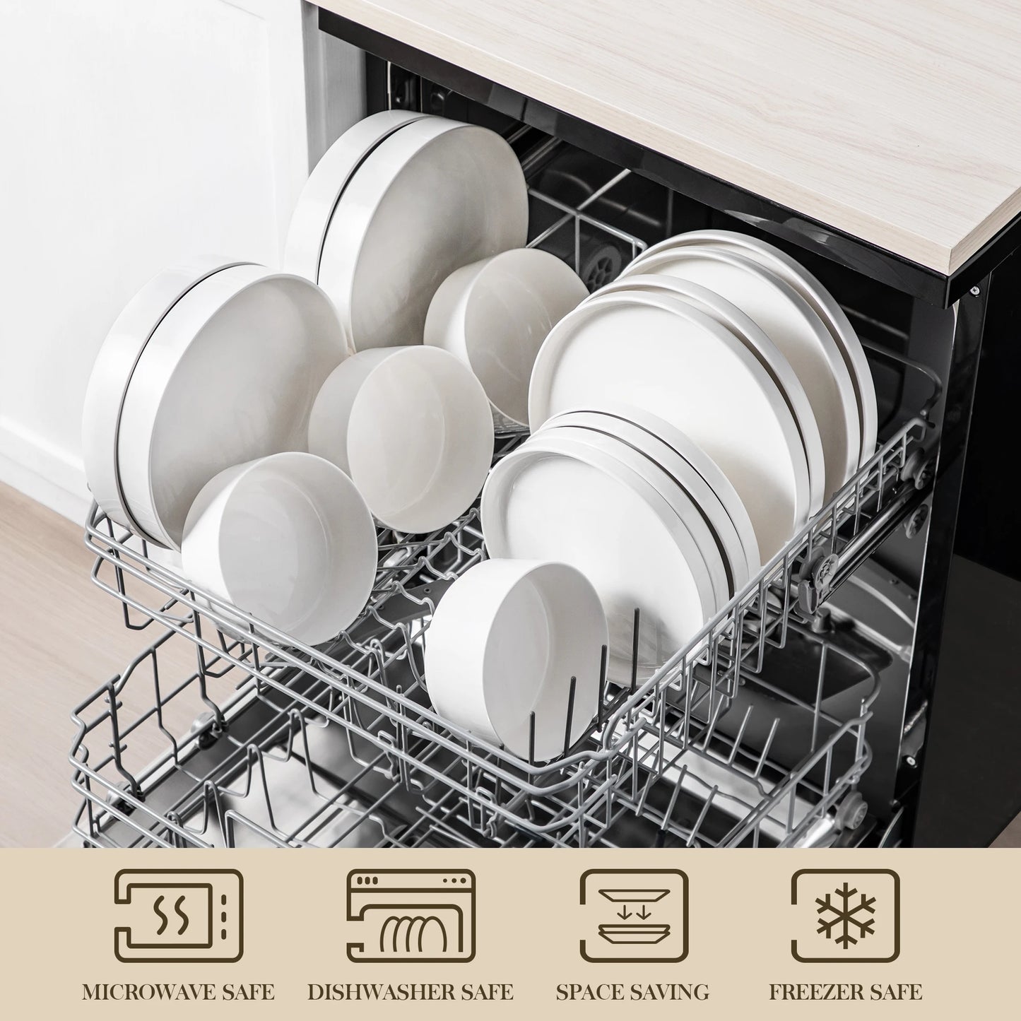 MALACASA Ceramic Plate Set