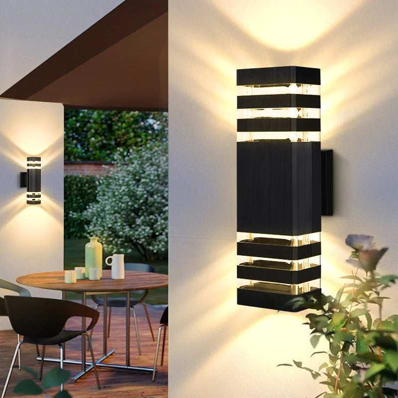 Modern Outdoor Waterproof Square Wall Lamp (E27)