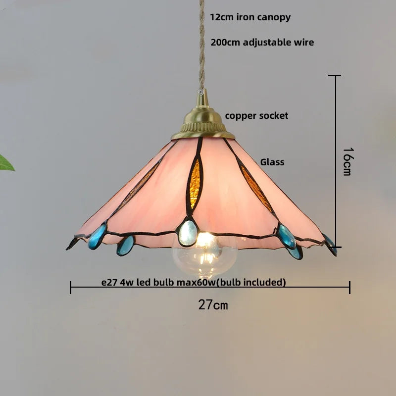 Walnut Wood LED Pendant Light with Glass Shade