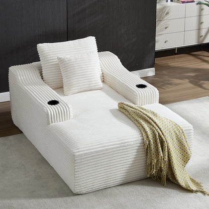 67" Corduroy Indoor Chaise Lounge Chair