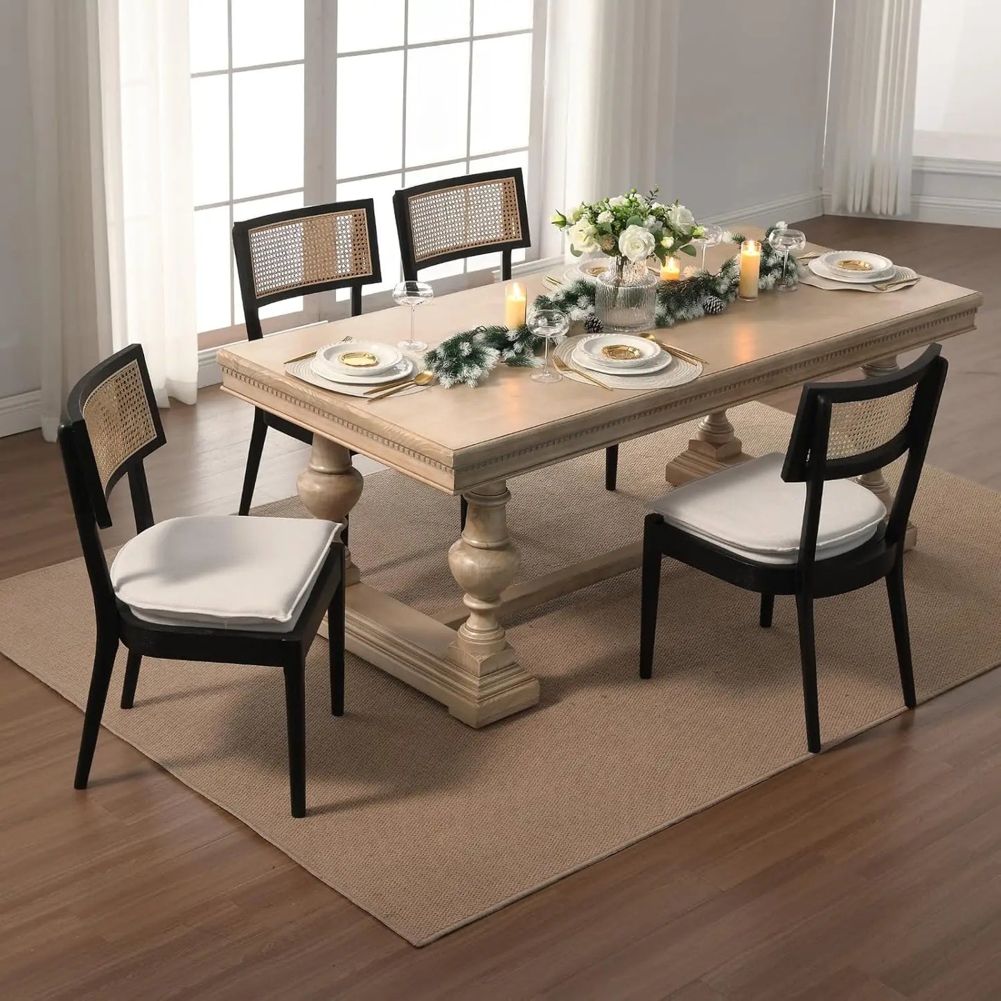 Farmhouse Linen Dining Chairs (Set of 2)