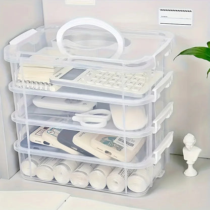 4-Tier Clear Plastic Storage Organizer Box