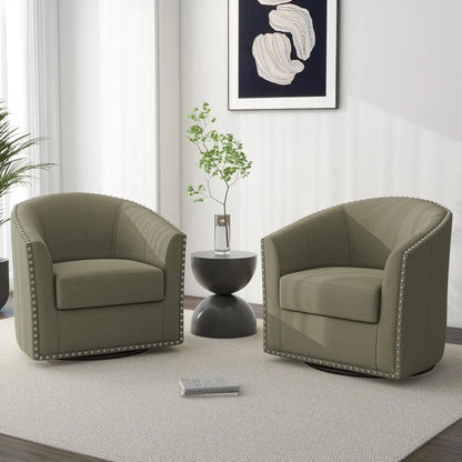 Modern Swivel Barrel Accent Chair Set of 2