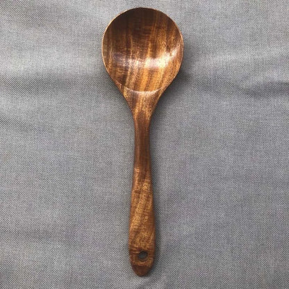 Wooden Kitchen Utensil Set with Holder