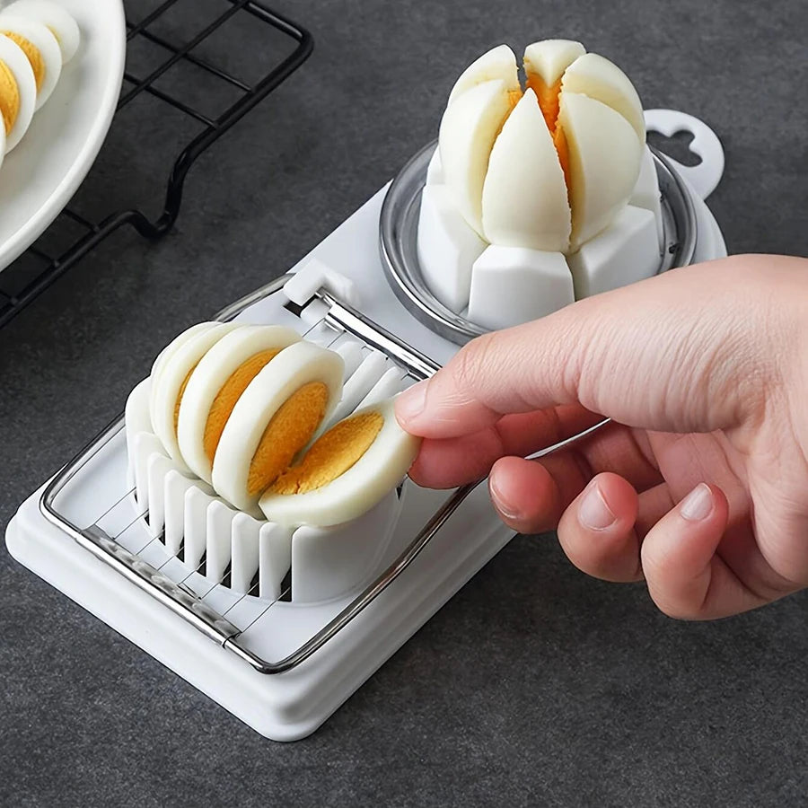 Multifunctional PP Base egg cutter 2-in-1 stainless steel