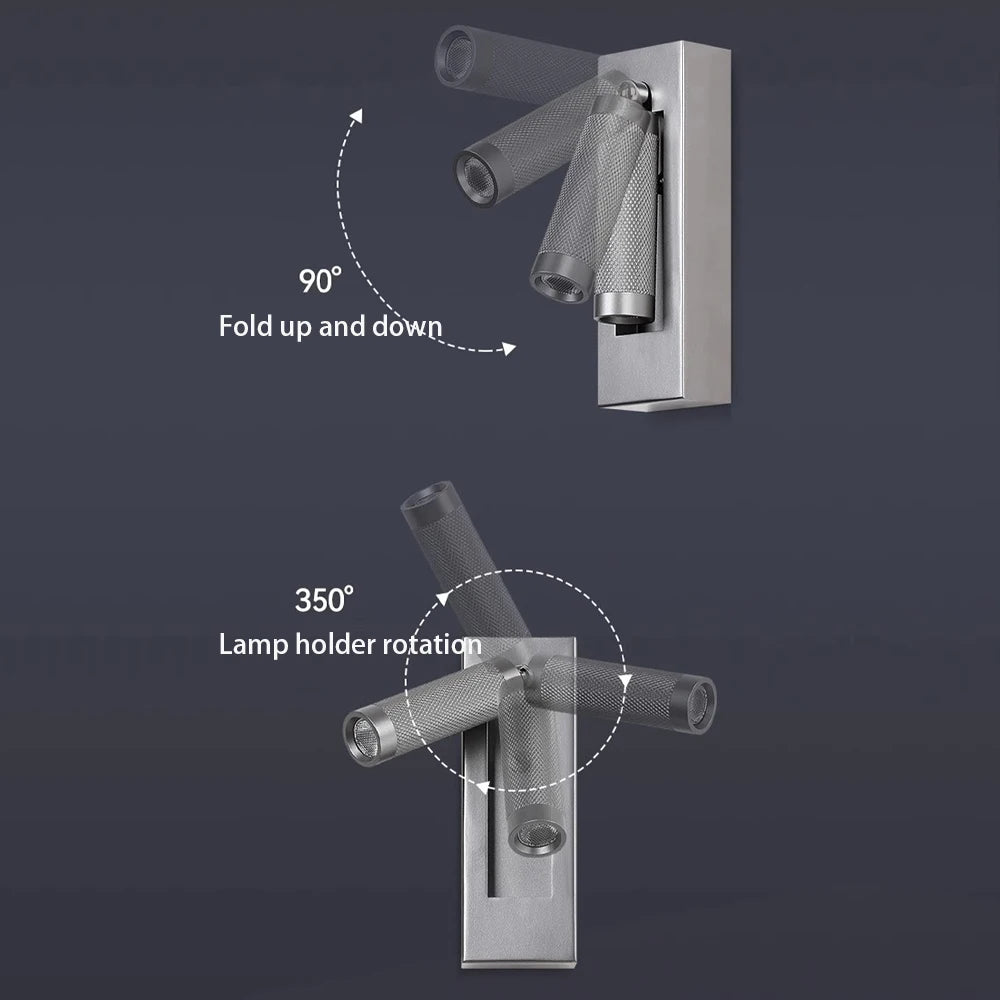 SANDIY Nordic Wall Sconce – Bedside Reading Lamp with Switch