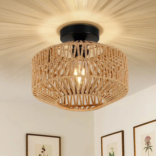 Handwoven Rattan Ceiling Chandelier