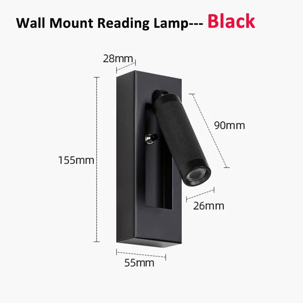 SANDIY Nordic Wall Sconce – Bedside Reading Lamp with Switch