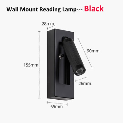 SANDIY Nordic Wall Sconce – Bedside Reading Lamp with Switch