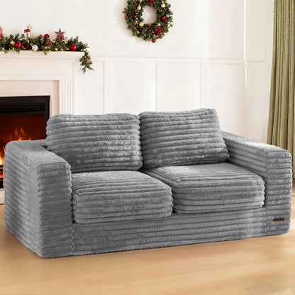Plush Bean Bag Loveseat Floor Sofa