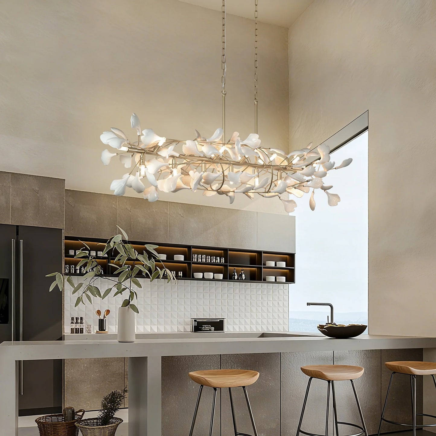 Modern Luxury Art Chandelier Gold Kitchen