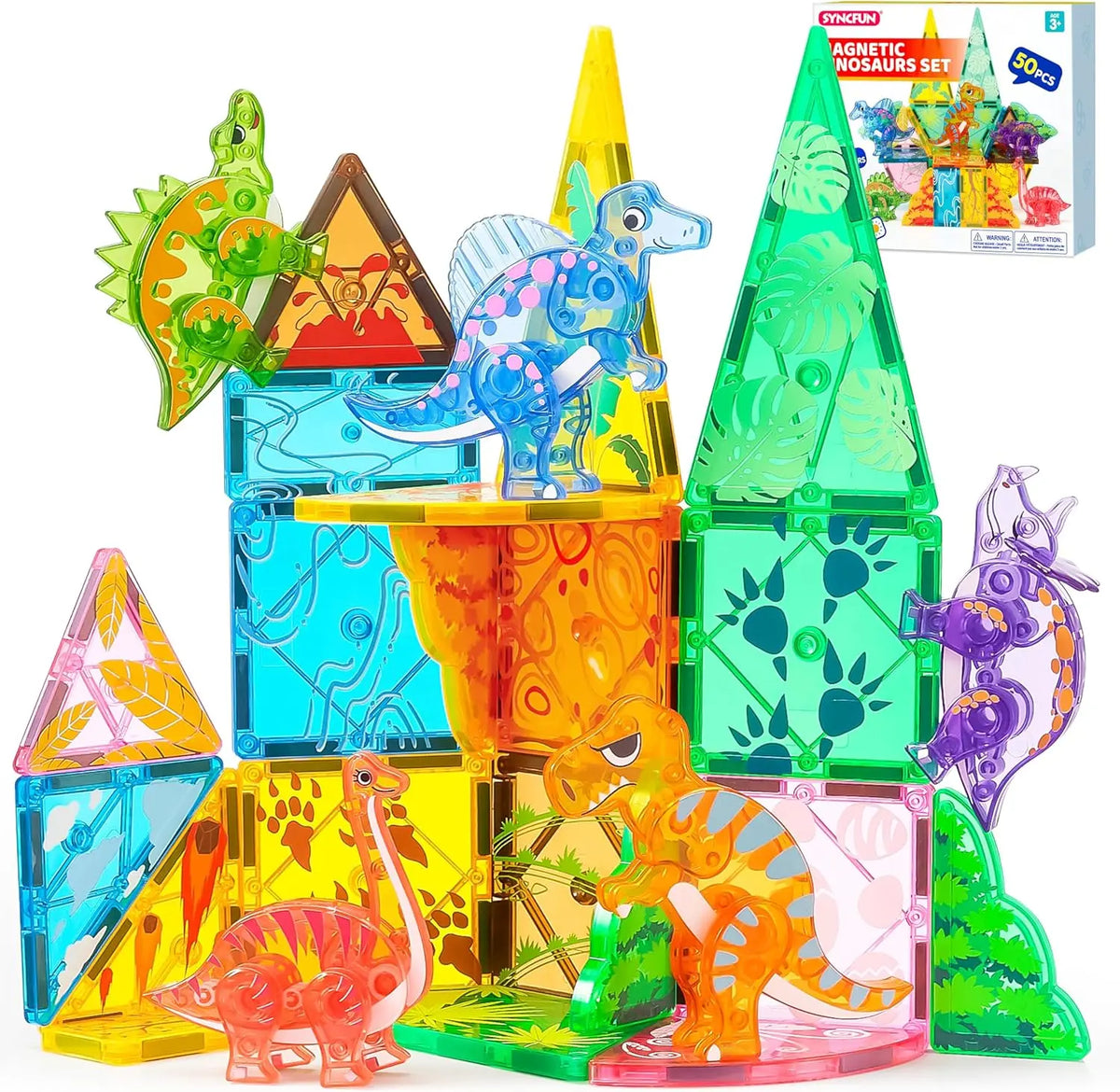 JOYFY Magnetic Building Tiles Set with Vehicle Construction Blocks