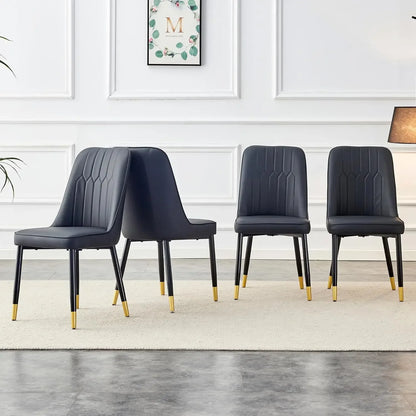 Black Leather Dining Chairs Set of 4