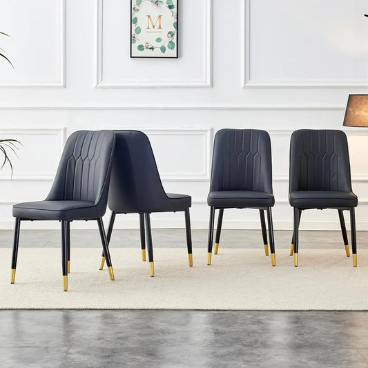 Black Leather Dining Chairs Set of 4