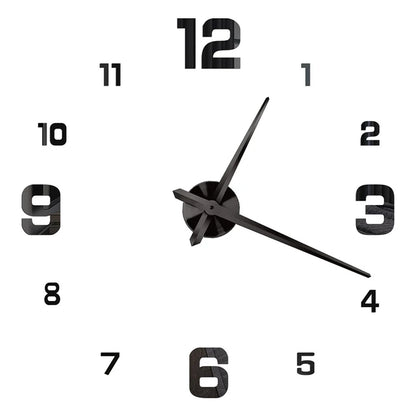 Large 3D DIY Mirror Wall Clock