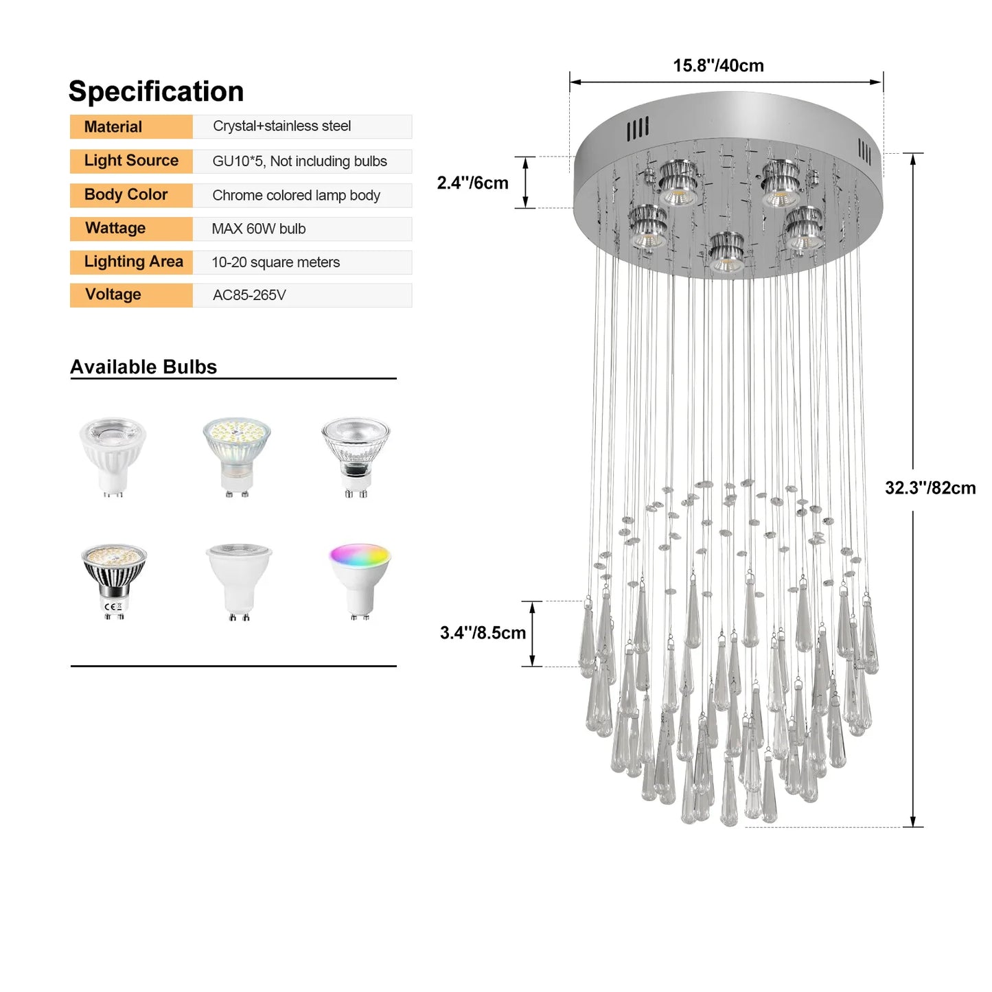 Luxury Crystal LED Pendant Light