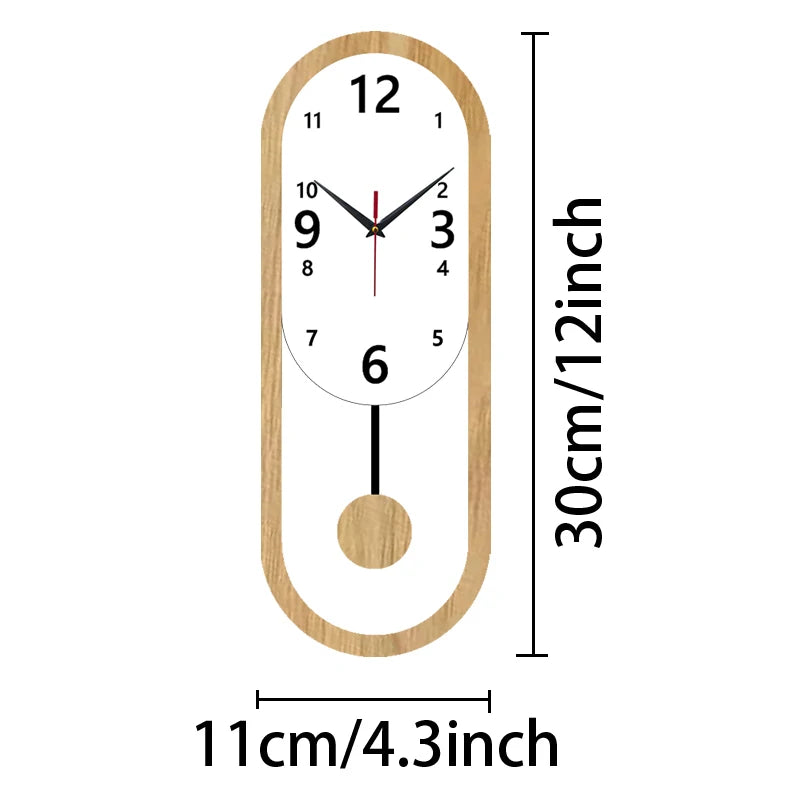 Silent Elliptical Swing Wall Clock