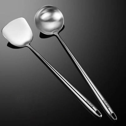 Stainless Steel Wok Spatula & Ladle Set