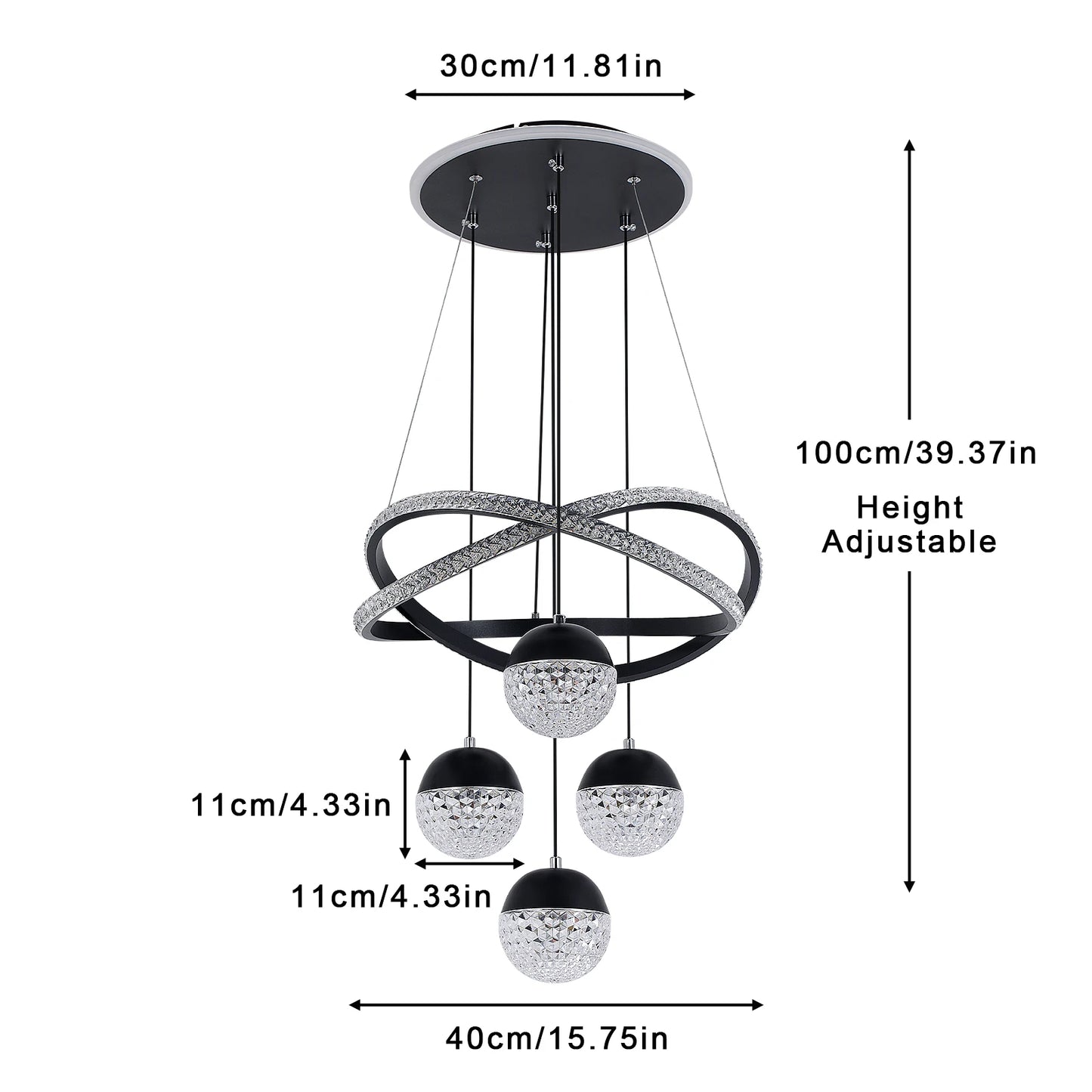 Modern Nordic LED Chandelier – 3 Color Lighting