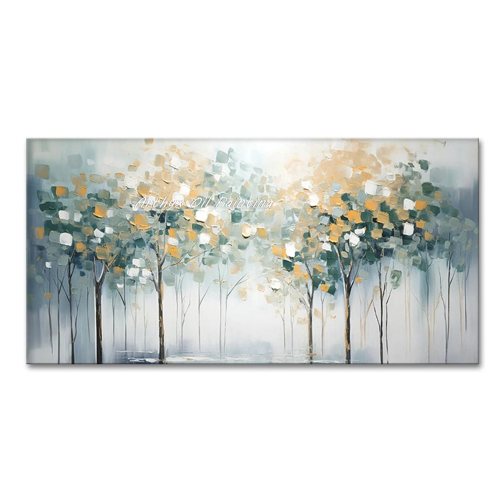 Large Abstract Tree Oil Painting on Canvas