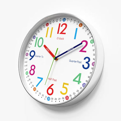 Kids Educational Wall Clock 12"