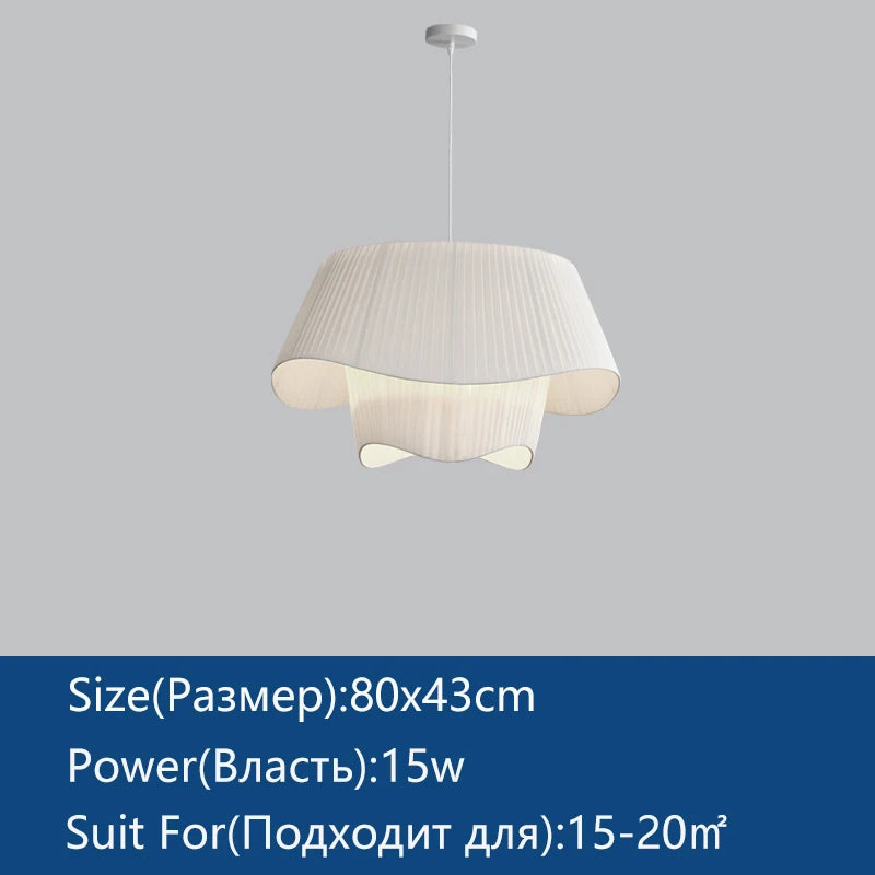 Nordic Cream Fabric Pendant Chandelier