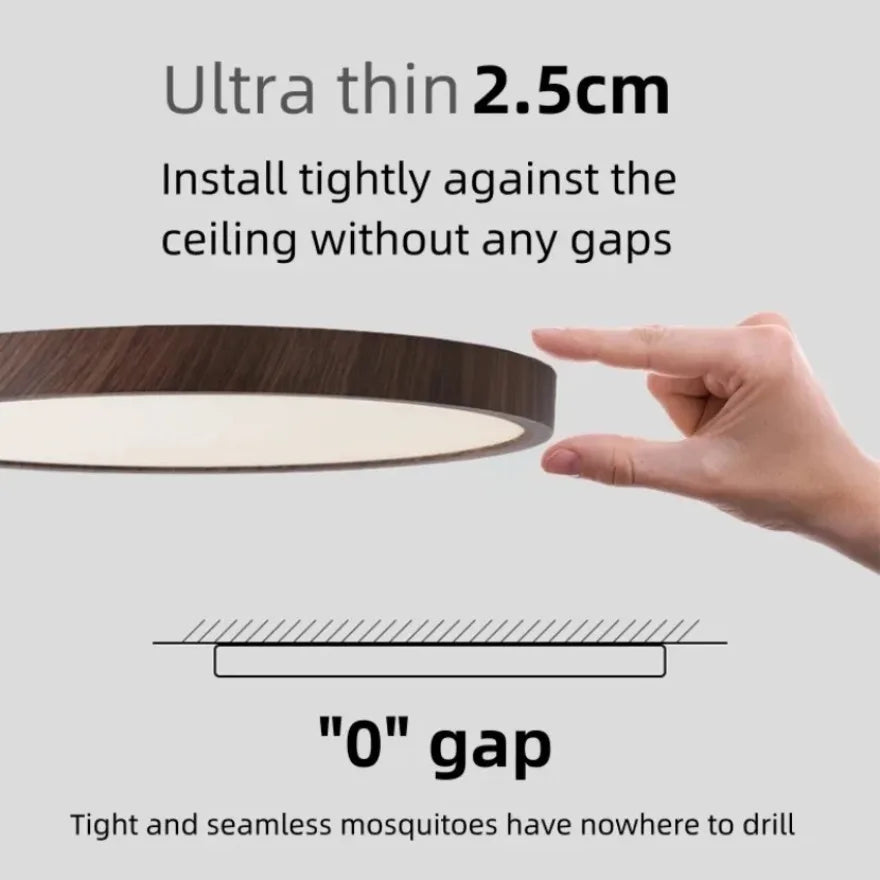 Wood Grain Walnut LED Ceiling Lamp