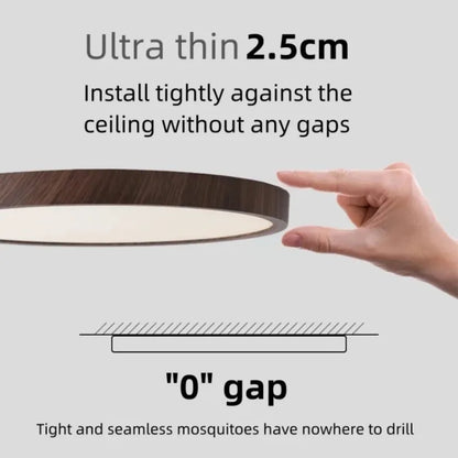Wood Grain Walnut LED Ceiling Lamp